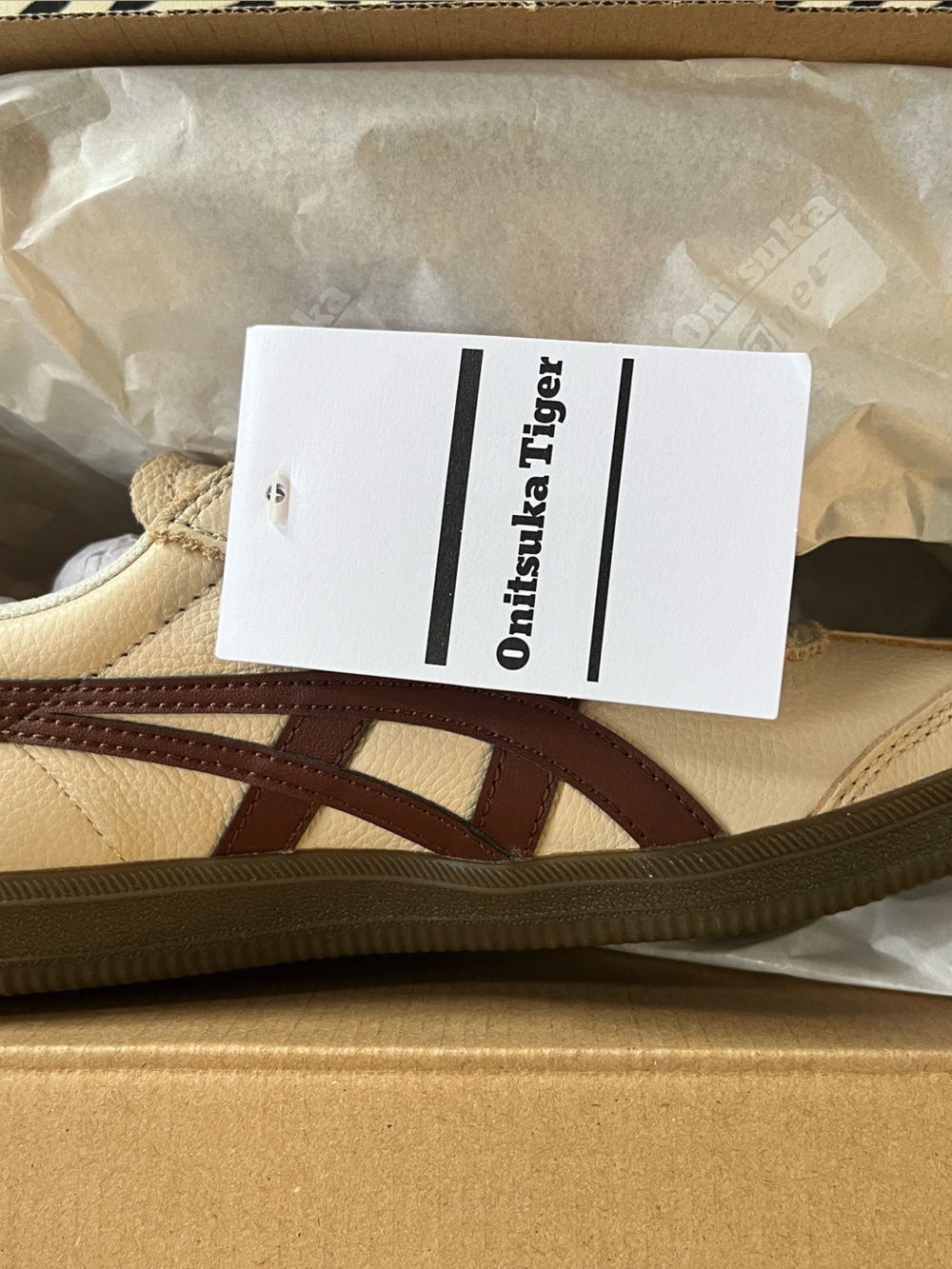 Onitsuka Tiger cream and brown sneakers, NWT, size 6